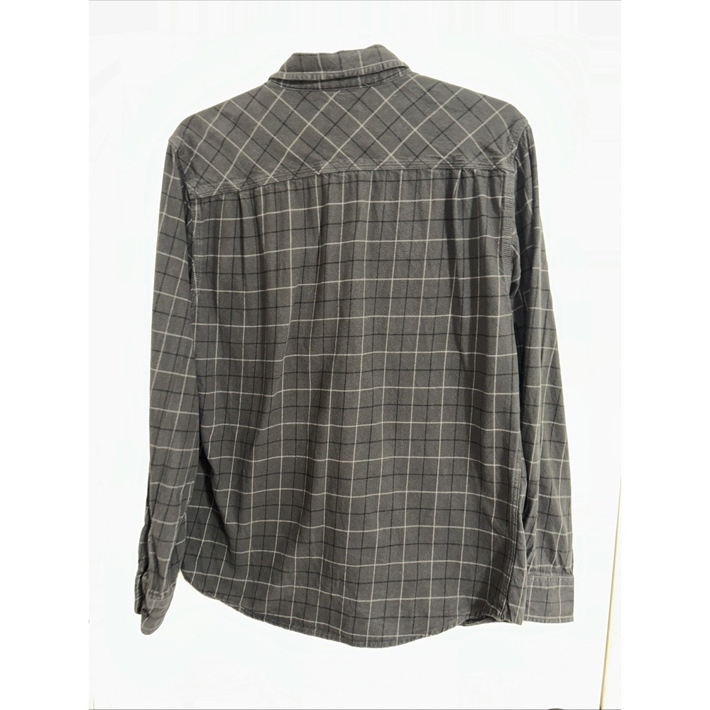 Brixton Men's Large Standard Fit/Bowery Long Sleeve Gray Black Plaid - Picture 5 of 6